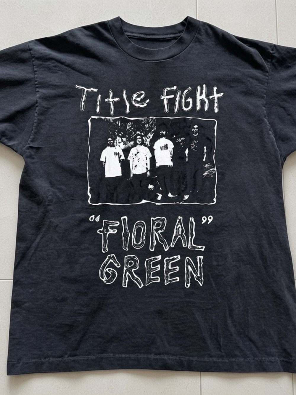 Title Fight Floral Green Graphic T-Shirt - Black